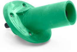 Male Panel Mount Receptacle, 600 Amp, 30 Degree, 250-500 MCM, Green