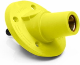 Female Panel Mount Receptacle, 600 Amp, 600 Volt, 30 Degree Angle, Yellow