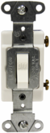 Single-Pole Toggle Switch 15 Amp 347 Volt AC Side Wire Commercial Grade White