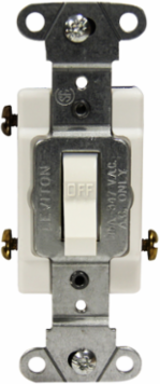 3-Way Toggle Switch, 15 Amp, 347 Volt AC, Side Wire, Commercial Grade