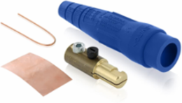 Male Plug 2-2/0 AWG Blue, 300 Amp, Single Set Screw Termination