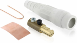 Cam-Type Male Plug, 300 Amp, 2-2/0 AWG, Single Set Screw Termination, White
