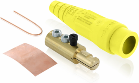 Cam-Type Male Plug 2/0 – 4/0 AWG, 400 Amp Max, Double Set Screw Termination