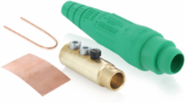 Female Plug 2/0-4/0 AWG, 400 Amp, Double Set Screw Termination, Green