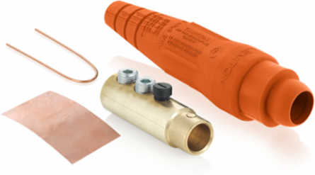 Female Plug 2/0-4/0 AWG, 400 Amp Max, Double Set Screw, Orange