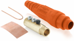 Female Plug 2/0-4/0 AWG, 400 Amp Max, Double Set Screw, Orange
