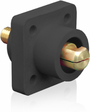Male Panel Mount Receptacle, 90-Degree, 2-4/0 AWG, 400 Amp, 600 Volt
