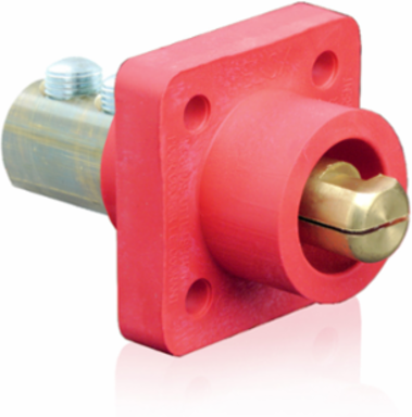 Male Receptacle 90-Degree, 2/0-4/0 AWG, 400 Amp, Double Set Screw Termination