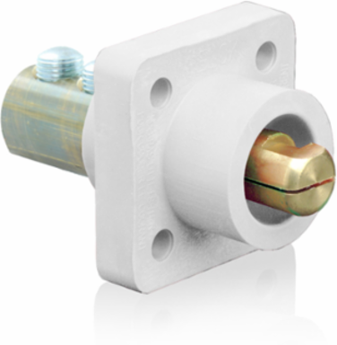 Male Receptacle 90-Degree, 2/0-4/0 AWG, 400 Amp, Double Set Screw Termination