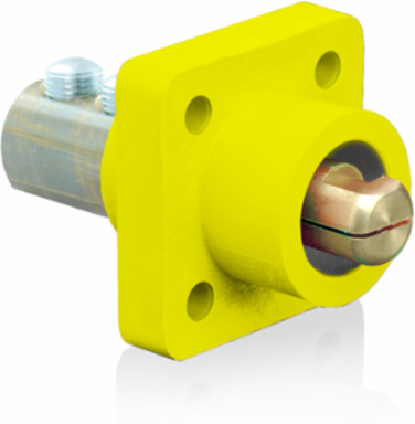 Male Receptacle 90-Degree, 2/0-4/0 AWG, 400 Amp Max, Yellow