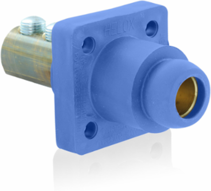 Female Receptacle 90-Degree, 2/0-4/0 AWG, 400 Amp, Double Set Screw Termination