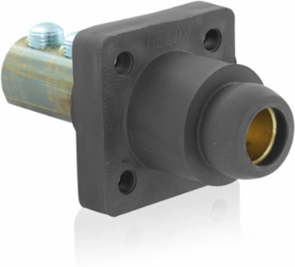90-Degree Female Receptacle, 2/0-4/0 AWG, 400 Amp Max, Double Set Screw Termination