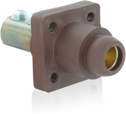 Female Receptacle, 90-Degree, 2/0-4/0 AWG, 400 Amp, Double Set Screw Termination