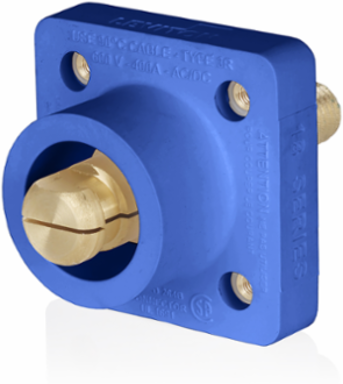 18 Series Male Receptacle, 90-Degree, #2 - 4/0 AWG, 1.125" Threaded Stud, Self-Clinching Nuts