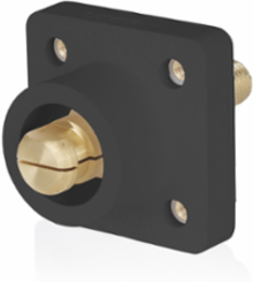 18 Series Male Receptacle, 90-Degree, #2 - 4/0 AWG, 1.125" Threaded Stud, Self-Clinching Nuts
