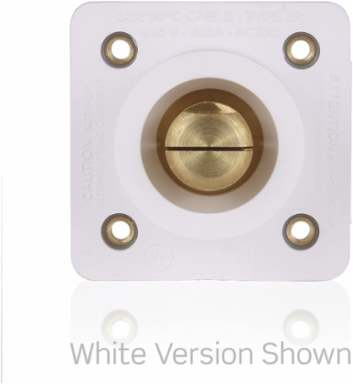 18 Series Male Receptacle, 90-Degree, #2 - 4/0 AWG, 1.125" Threaded Stud, Self-Clinching Nuts