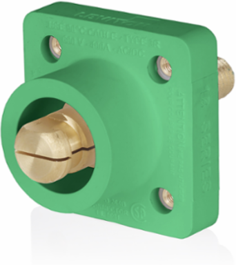 18 Series Male Receptacle, 90-Degree, #2 - 4/0 AWG, 1.125" Threaded Stud, Self-Clinching Nuts