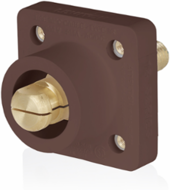 18 Series Male Receptacle, 90-Degree, #2 - 4/0 AWG, 1.125" Threaded Stud, Self-Clinching Nuts