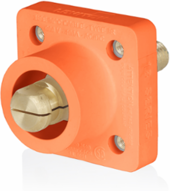 18 Series Male Receptacle, 90-Degree, #2 - 4/0 AWG, 1.125" Threaded Stud, Self-Clinching Nuts