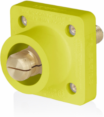 18 Series Male Receptacle, 90-Degree, #2 - 4/0 AWG, 1.125" Threaded Stud, Self-Clinching Nuts