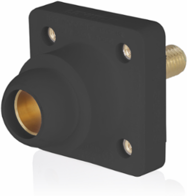 18 Series Female Receptacle, 90-Degree, #2 - 4/0 AWG, 1.125" Threaded Stud, Self-Clinching Nuts