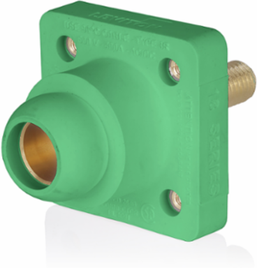 18 Series Female Receptacle, 90-Degree, #2 - 4/0 AWG, 1.125" Threaded Stud, Self-Clinching Nuts