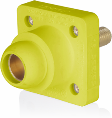 18 Series Female Receptacle, 90-Degree, #2 - 4/0 AWG, 1.125" Threaded Stud, Self-Clinching Nuts