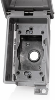 1-Gang Gray Die-Cast Weatherproof Box with Three 1/2 Inch Outlets
