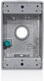 1-Gang Gray Die-Cast Weatherproof Box with Three 1/2 Inch Outlets