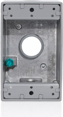 1-Gang Die-Cast Weatherproof Box Aluminum Gray with Three 3/4 Inch Outlets