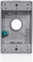 1-Gang Die-Cast Weatherproof Box Aluminum Gray with Three 3/4 Inch Outlets