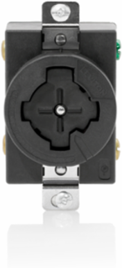 30 Amp 600 Volt Single Flush Receptacle, RoHS Compliant, 3-Pole 4-Wire