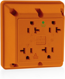 20 Amp Hospital Grade 4-in-1 Isolated Ground Quadruplex Receptacle, NEMA 5-20R