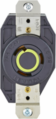 Industrial Grade 20 Amp 125 Volt NEMA L5-20R Flush Mount Locking Receptacle