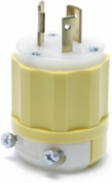 20 Amp Locking Plug NEMA L5-20P, 125 Volt, Yellow-White