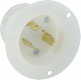 20 Amp 125 Volt Flanged Inlet Locking Receptacle, NEMA L5-20P, Industrial Grade