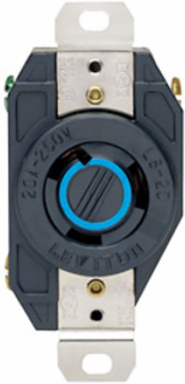 Industrial Grade 20 Amp 250 Volt NEMA L6-20R Flush Mount Locking Receptacle