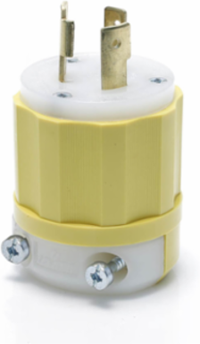Locking Plug 20 Amp 250 Volt NEMA L6-20P Yellow-White