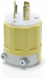 Locking Plug 20 Amp 250 Volt NEMA L6-20P Yellow-White