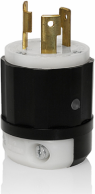 20 Amp Locking Plug, NEMA L6-20P, 250 Volt, Nylon, Industrial Grade