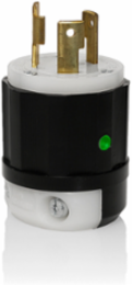 20 Amp Locking Plug, NEMA L6-20P, 250 Volt, Nylon, Industrial Grade