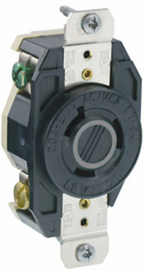 Industrial Grade 20 Amp 277 Volt Flush Mount Locking Receptacle, NEMA L7-20R