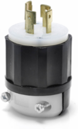 Industrial Grade Locking Plug 20 Amp 277 Volt NEMA L7-20P Black-White