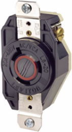 20 Amp Flush Mount Locking Receptacle, 480 Volt, NEMA L8-20R, Industrial Grade