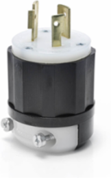 NEMA L8-20P Locking Plug, 20 Amp, 480 Volt, 2P, 3W, Impact Modified Nylon