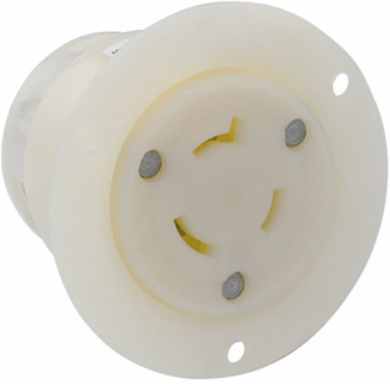 20 Amp, 480 Volt, Flanged Outlet Locking Receptacle, Industrial Grade