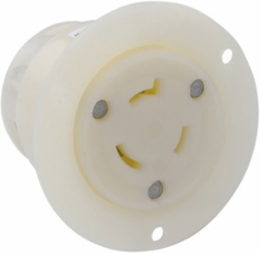20 Amp, 480 Volt, Flanged Outlet Locking Receptacle, Industrial Grade