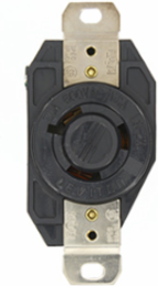 Industrial Grade Locking Receptacle, 20 Amp, 600 Volt, NEMA L9-20R, Black