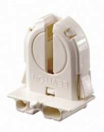 Medium Bi-Pin Fluorescent Lampholder T8, 660W, 600V, Snap-In Mounting, White
