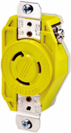 20 Amp Flush Mount Locking Receptacle NEMA L5-20R, Corrosion Resistant, Yellow